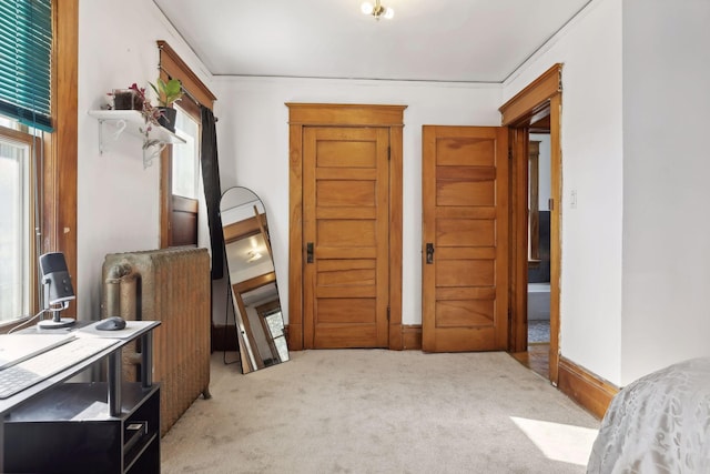 interior space with radiator heating unit