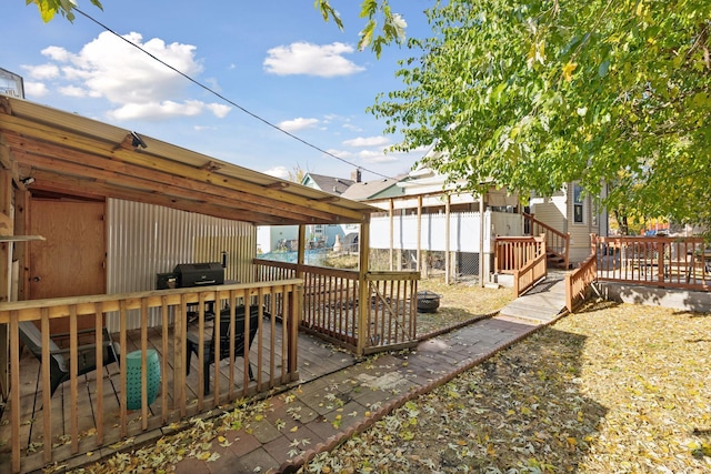 deck with grilling area