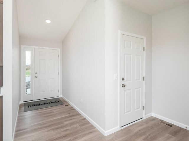 entryway with light wood-type flooring