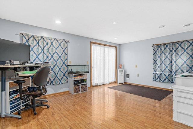 office featuring light hardwood / wood-style flooring