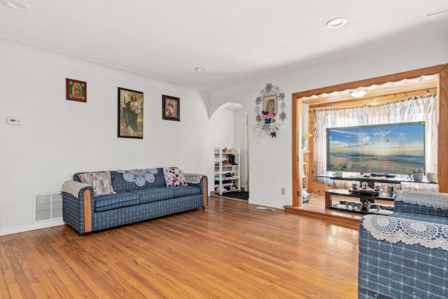 living room featuring hardwood / wood-style floors