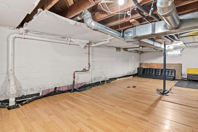 interior space with hardwood / wood-style floors