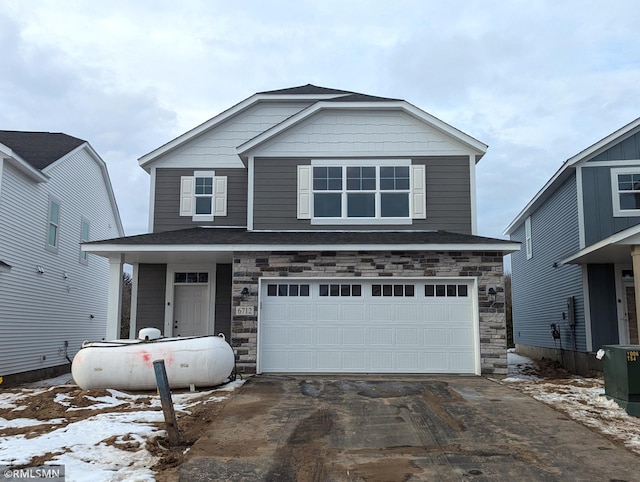 front of property featuring a garage