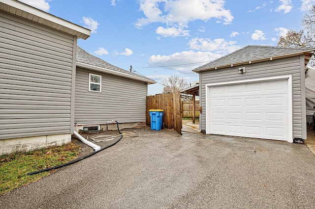 view of garage