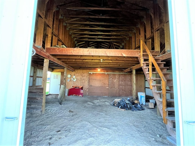 view of unfinished attic