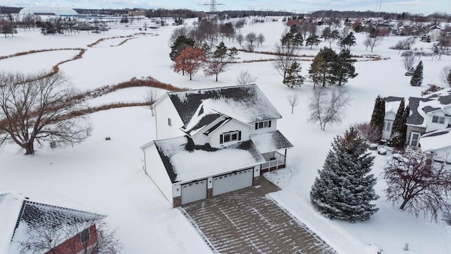 view of snowy aerial view