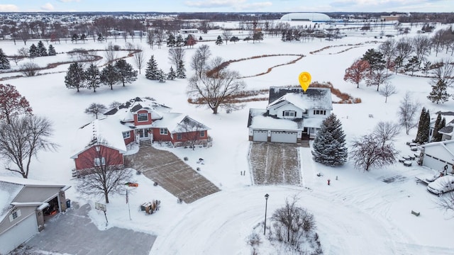 view of snowy aerial view