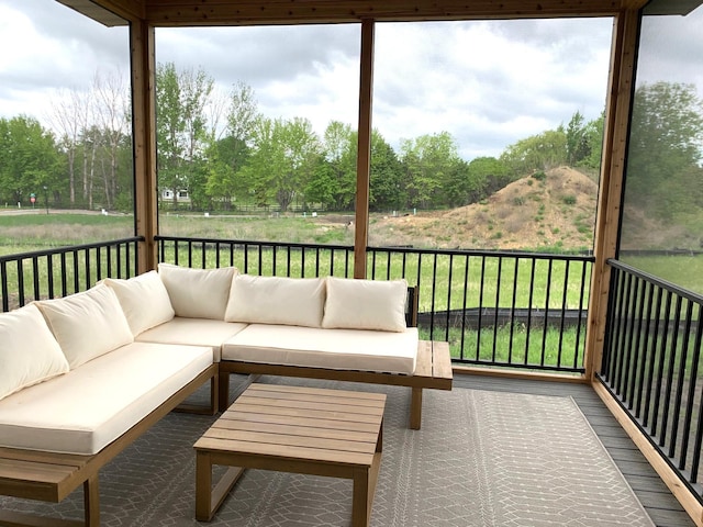 view of unfurnished sunroom