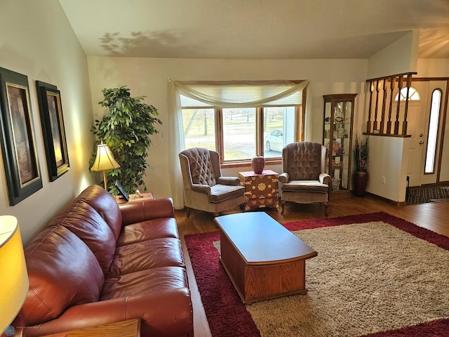 living room featuring wood-type flooring