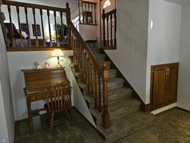 stairway with carpet