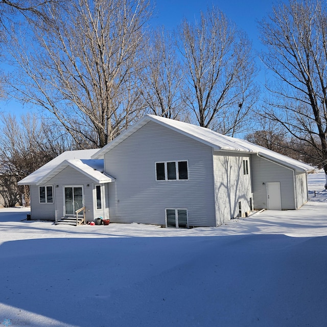 view of snowy exterior