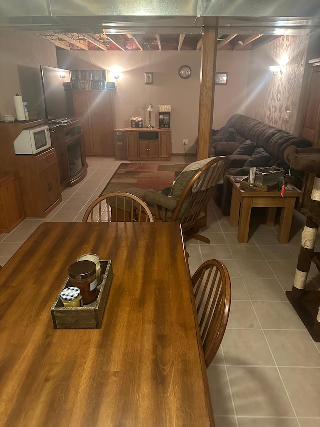 view of tiled dining area