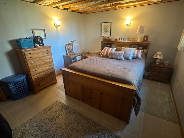 view of tiled bedroom