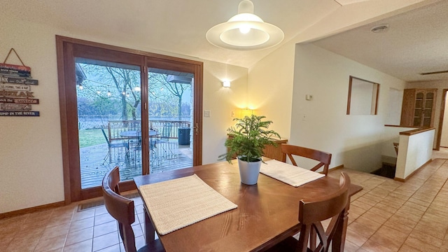 view of tiled dining space