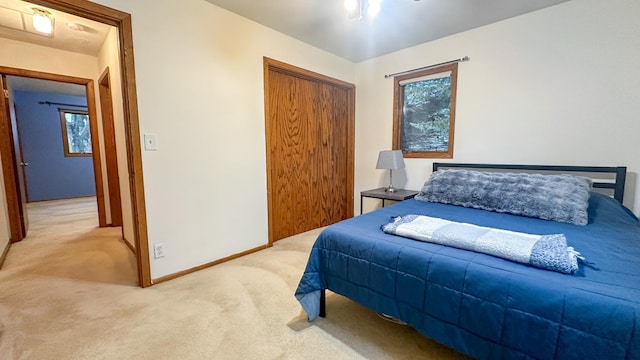 bedroom featuring carpet