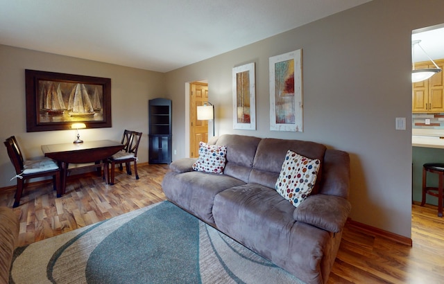 living room featuring hardwood / wood-style floors