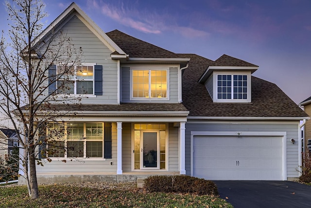 view of front of home featuring a garage