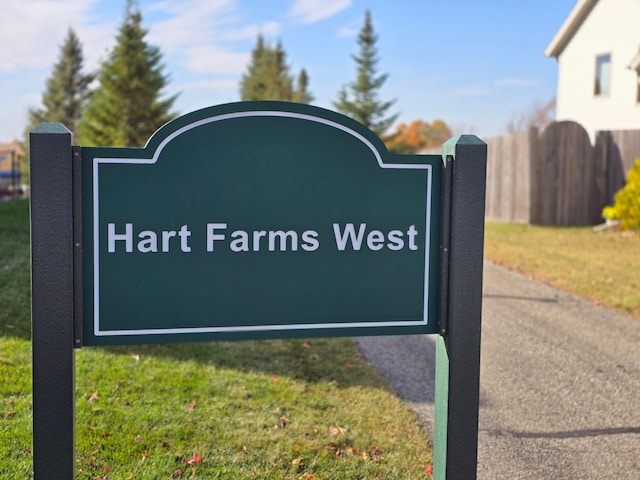 view of community sign