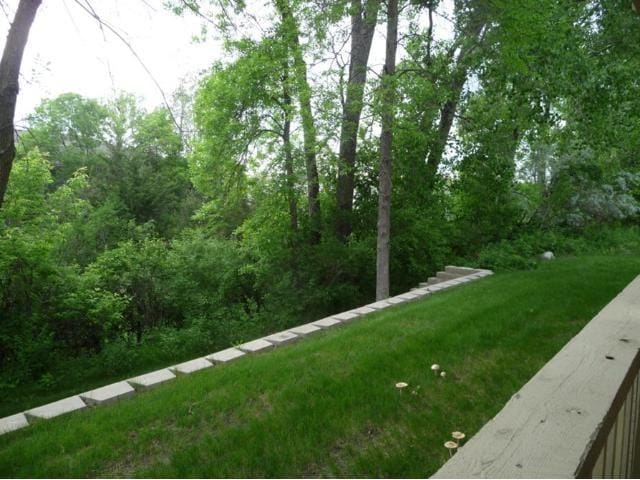 view of property's community with a lawn