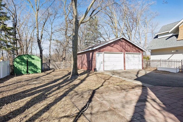 view of garage