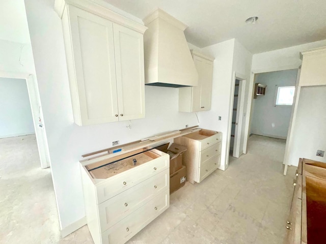 kitchen with white cabinets