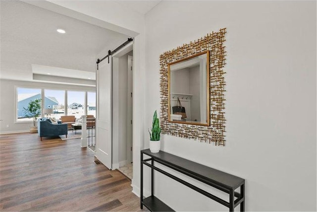 hall featuring hardwood / wood-style floors