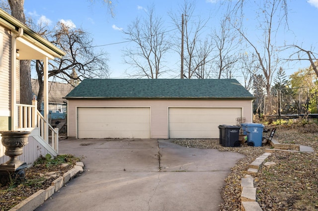 view of garage