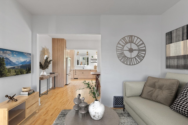 living room featuring light hardwood / wood-style floors