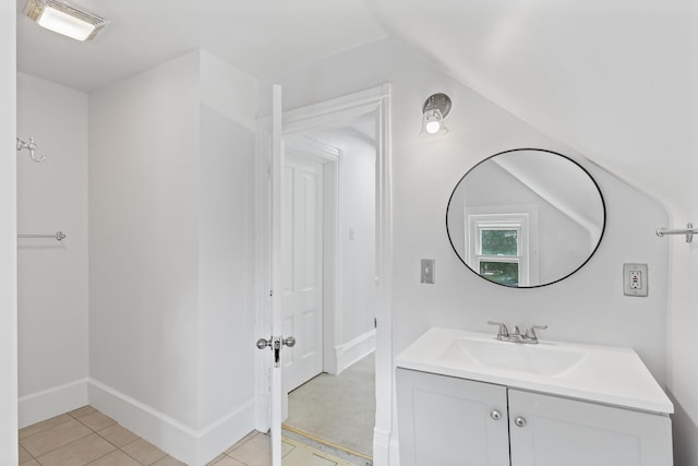 bathroom featuring vanity and tile patterned flooring