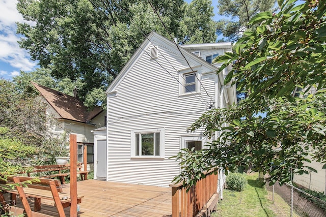 exterior space featuring a deck