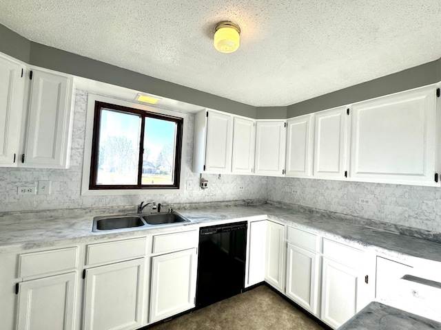 kitchen featuring dishwasher, sink, and white cabinets