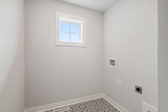 laundry area featuring washer hookup and hookup for an electric dryer