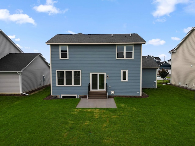 10191 Arrowwood Path, Woodbury, MN 55129 - rear view of property with a patio area and a lawn