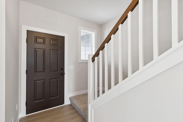 10191 Arrowwood Path, Woodbury, MN 55129 - entrance foyer with stairway and wood finished floors