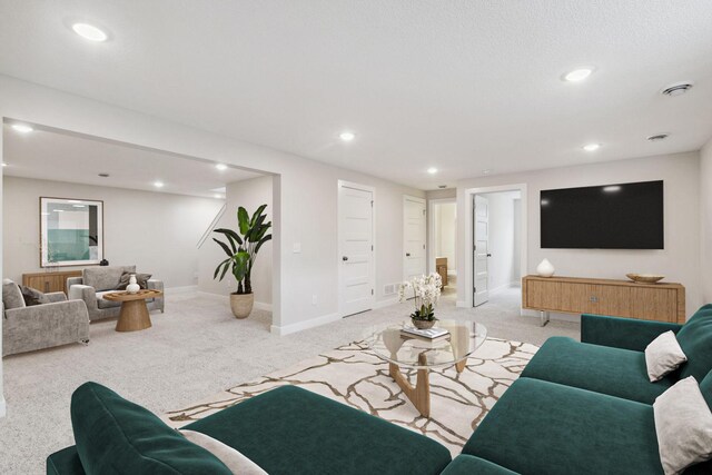 10191 Arrowwood Path, Woodbury, MN 55129 - living room with light carpet and recessed lighting