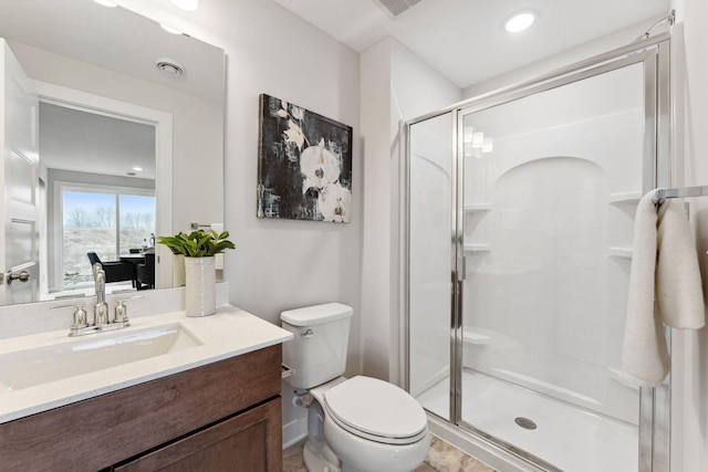 11728 35th St N, Lake Elmo, MN 55042 - bathroom with toilet, a shower stall, and vanity