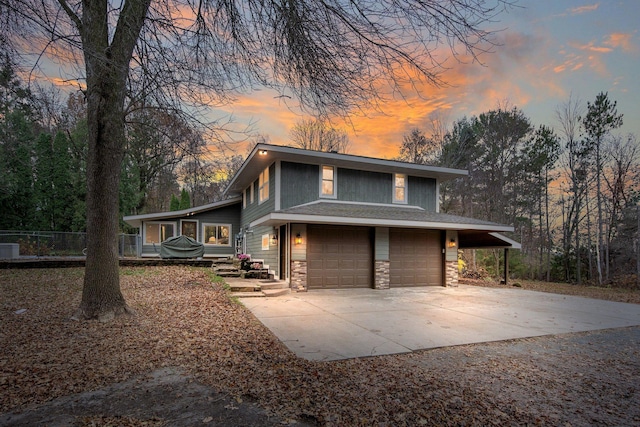 view of front of house featuring a garage