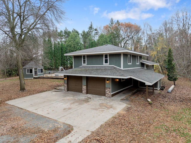 view of front of home featuring a garage