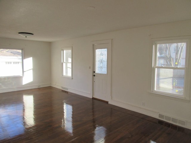 entryway featuring dark wood-type flooring