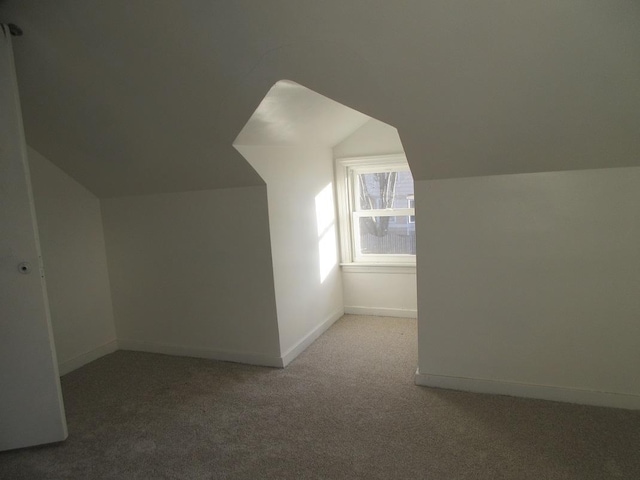 bonus room with carpet and vaulted ceiling