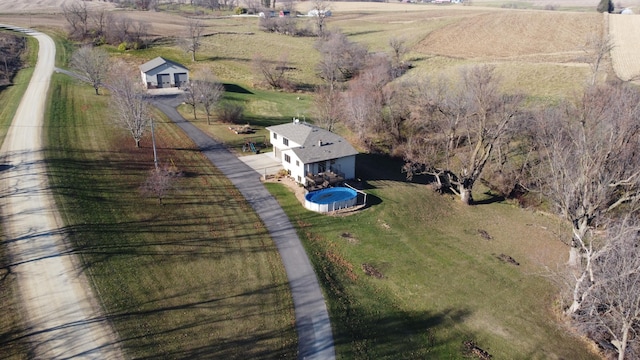 aerial view featuring a rural view