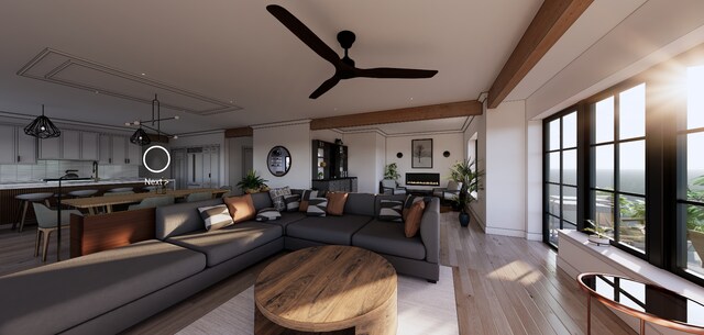 9910 Crestwood Ter Unit 2, Eden Prairie, MN 55347 - living room with light wood-type flooring and ceiling fan