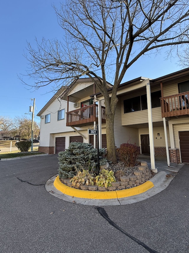 view of building exterior featuring a garage