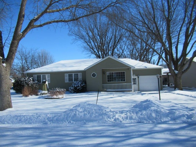 single story home with a garage