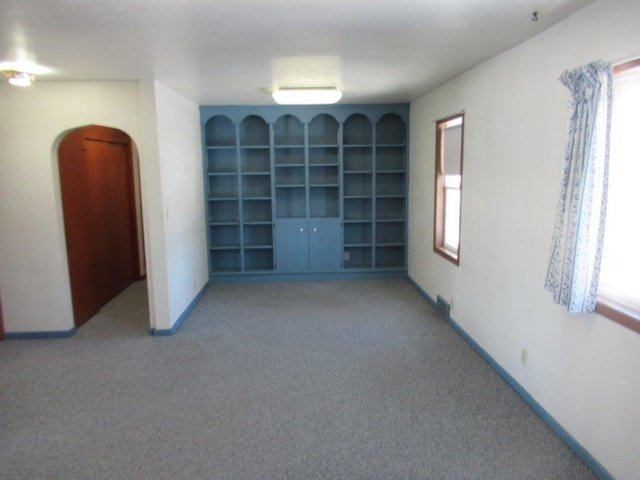 carpeted spare room featuring a wealth of natural light