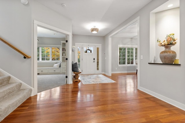 entrance foyer with wood-type flooring