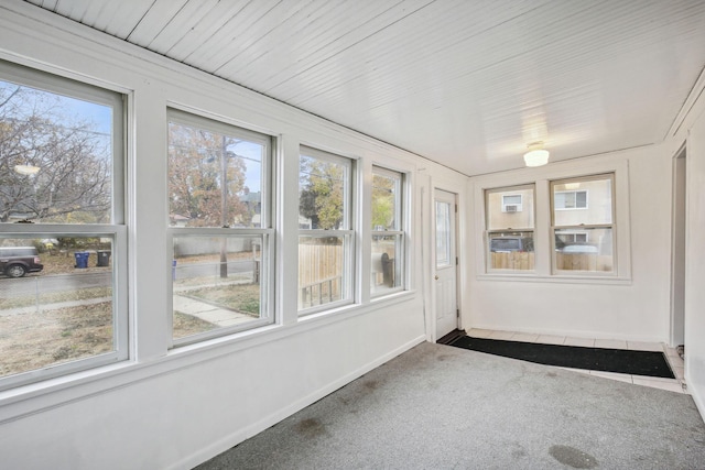 view of unfurnished sunroom