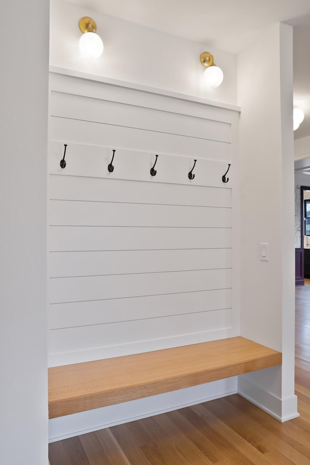 mudroom featuring hardwood / wood-style flooring