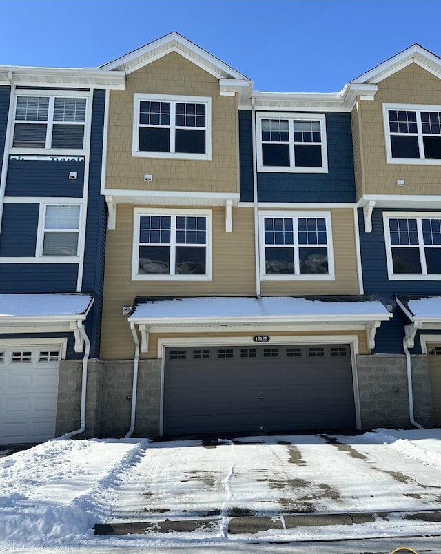 view of property with a garage