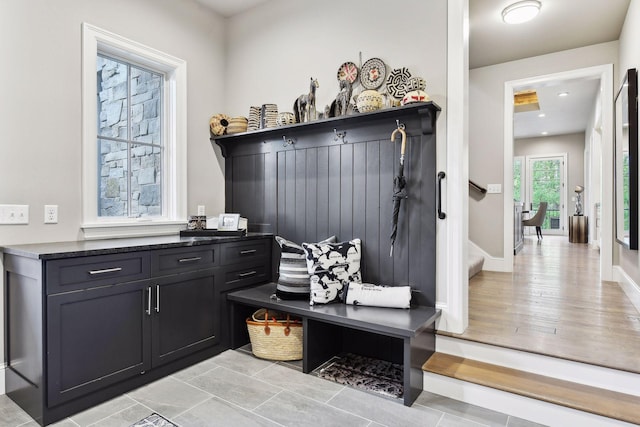 mudroom featuring light wood-type flooring